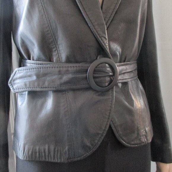 Black Leather Jacket 1970`s - 80`s Made in Canada - Picture 8 of 10